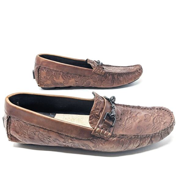 Robert Graham Shoes Mens 10.5 Tequila Leather Brown Driving Loafers Slip On main image 6